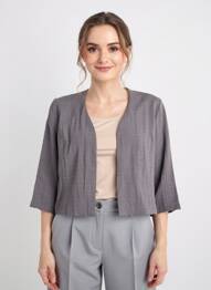 Veste casual coupe droite gris GEVANA femme