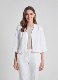 Veste casual coupe droite blanc GEVANA femme