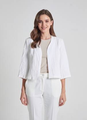 Veste casual coupe droite blanc GEVANA femme