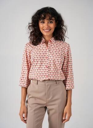 Chemisier manches courtes manches courtes blanc GEVANA femme