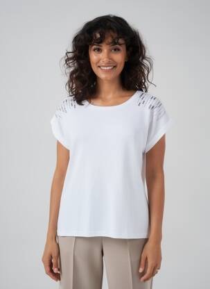 Top manches courtes manches courtes blanc GEVANA femme