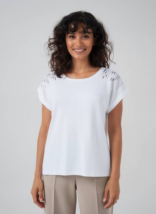 Top manches courtes manches courtes blanc GEVANA femme