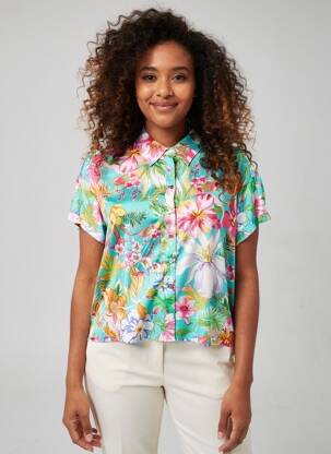 Chemisier manches courtes manches courtes bleu ESQUALO femme