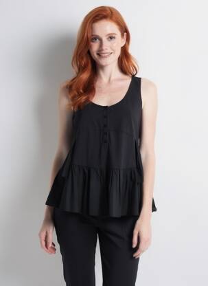 Top coupe cintrée sans manche noir MYRINE ANTWERP femme