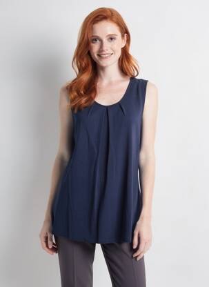 Top stretch sans manche bleu GEVANA femme