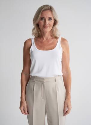 Top stretch fines bretelles blanc YEST femme