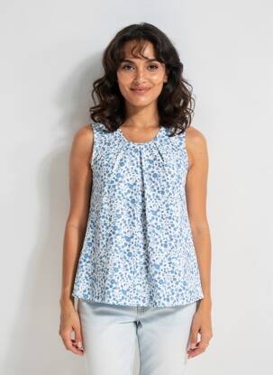 Top sans manche sans manche bleu GEVANA femme