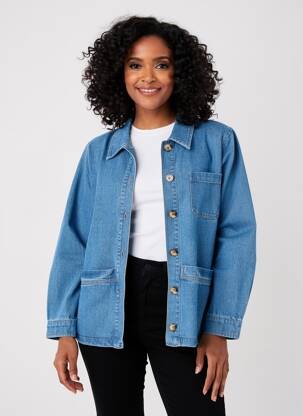 Veste casual coupe droite bleu Y'COO femme