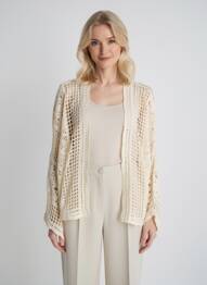 Gilet manches longues coupe cintrée beige YEST femme
