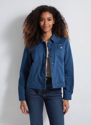 Veste casual poches bleu GEVANA femme