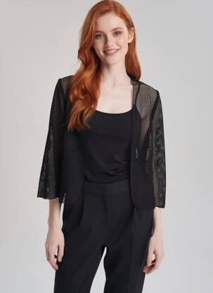 Gilet manches longues manches 3/4 noir GEVANA femme