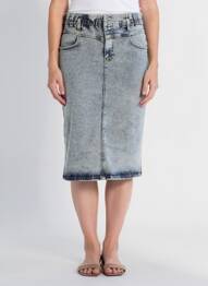 Jupe mi-longue taille normale bleu YEST femme
