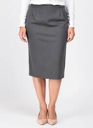 Jupe mi-longue taille normale gris GEVANA femme