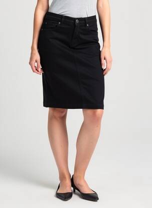 Jupe mi-longue stretch noir GEVANA femme