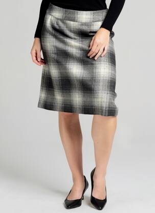Jupe mi-longue taille normale noir GEVANA femme