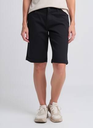 Bermuda tissage popeline taille normale noir GEVANA femme