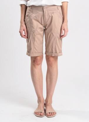 Bermuda tissage popeline taille normale beige GEVANA femme