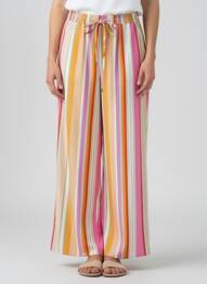 Pantalon large tissage crêpe taille normale orange ESQUALO femme