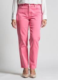 Jeans coupe slim stretch taille normale rose YEST femme