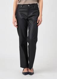 Pantalon slim tissage enduit taille normale noir GEVANA femme