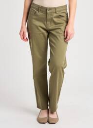 Jeans coupe slim stretch taille normale vert GEVANA femme