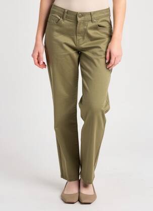 Jeans coupe slim stretch taille normale vert GEVANA femme