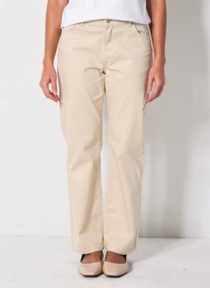 Jeans coupe slim stretch taille normale beige GEVANA femme