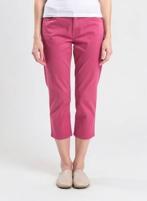 Pantalon 7/8 tissage popeline taille normale rose GEVANA femme