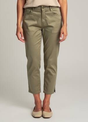 Pantacourt stretch taille normale vert GEVANA femme