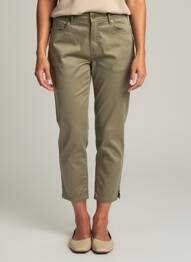 Pantacourt stretch taille normale vert GEVANA femme
