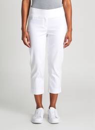 Pantacourt stretch taille normale blanc YEST femme