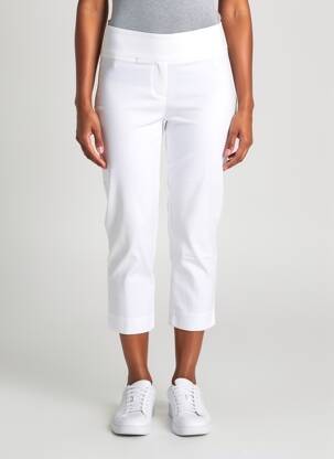 Pantacourt stretch taille normale blanc YEST femme