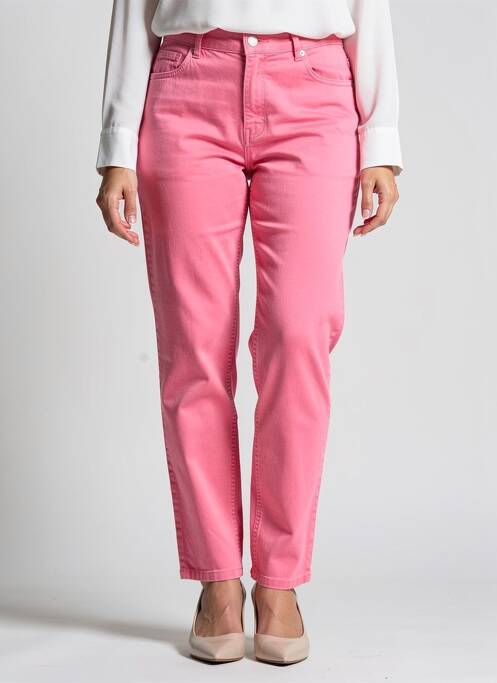 Jeans coupe slim stretch taille normale rose YEST femme