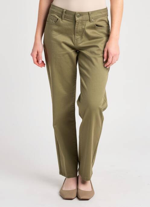 Jeans coupe slim stretch taille normale vert GEVANA femme