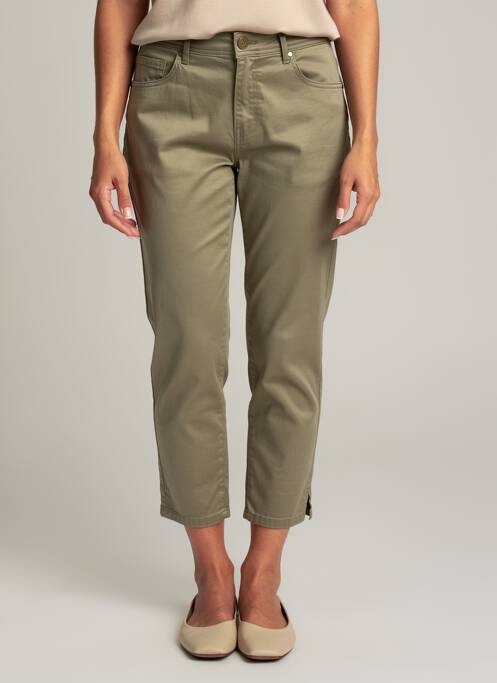 Pantacourt stretch taille normale vert GEVANA femme