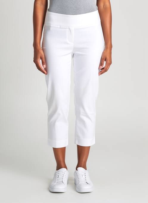 Pantacourt stretch taille normale blanc YEST femme