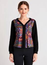 Pull coupe cintrée manches longues noir MALOKA femme