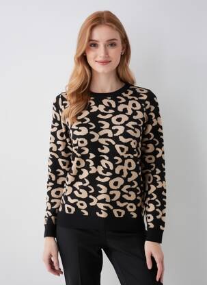 Pull coupe cintrée manches longues noir MICHA femme