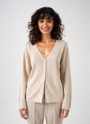 Gilet manches longues coupe cintrée beige ÉTYMOLOGIE femme