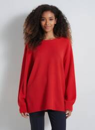 Pull col rond manches longues rouge BARBARA LEBEK femme
