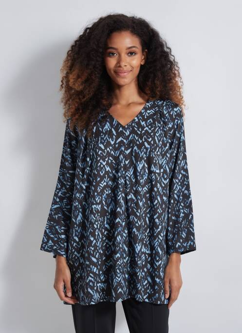 Tunique manches longues imprimé fantaisie bleu CISO femme