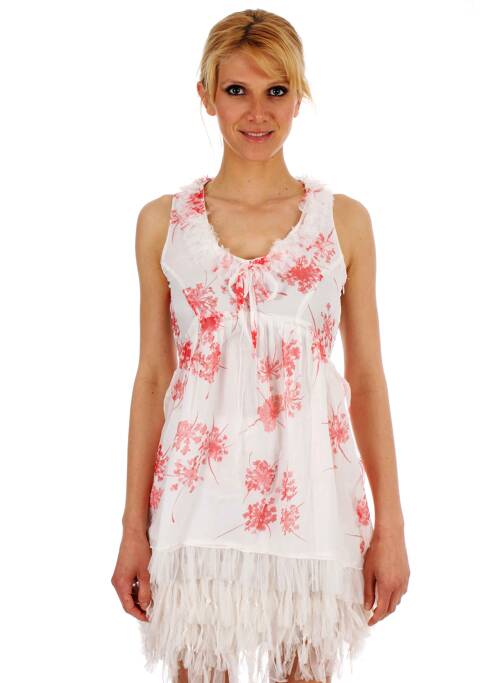 Robe mi-longue corail ET COMPAGNIE pour femme