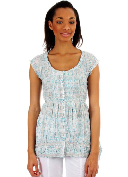 Tunique manches longues bleu ET COMPAGNIE pour femme