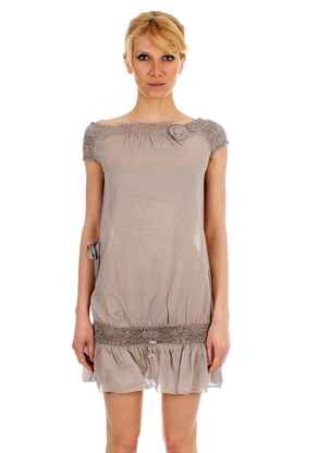 Robe mi-longue gris LA FEE MARABOUTEE femme