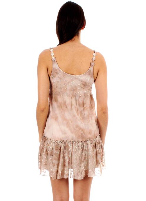 Robe mi-longue beige LA FEE MARABOUTEE pour femme