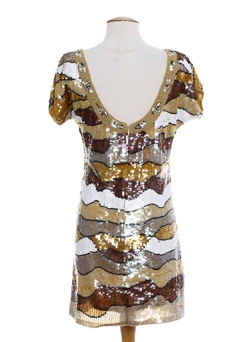 Robe mi-longue fermeture zippée au dos marron FAUST femme