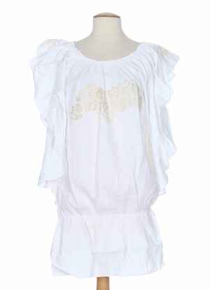 Robe mi-longue manches courtes manches courtes blanc MINE DE RIEN femme