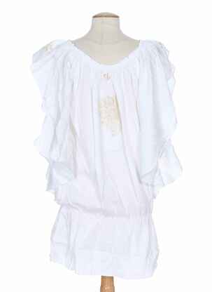 Robe mi-longue manches courtes manches courtes blanc MINE DE RIEN femme