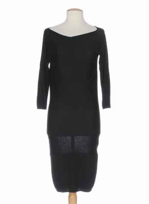 Robe longue manches 3/4 noir MINE DE RIEN femme
