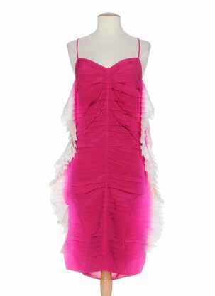 Robe longue col v rose MINE DE RIEN femme